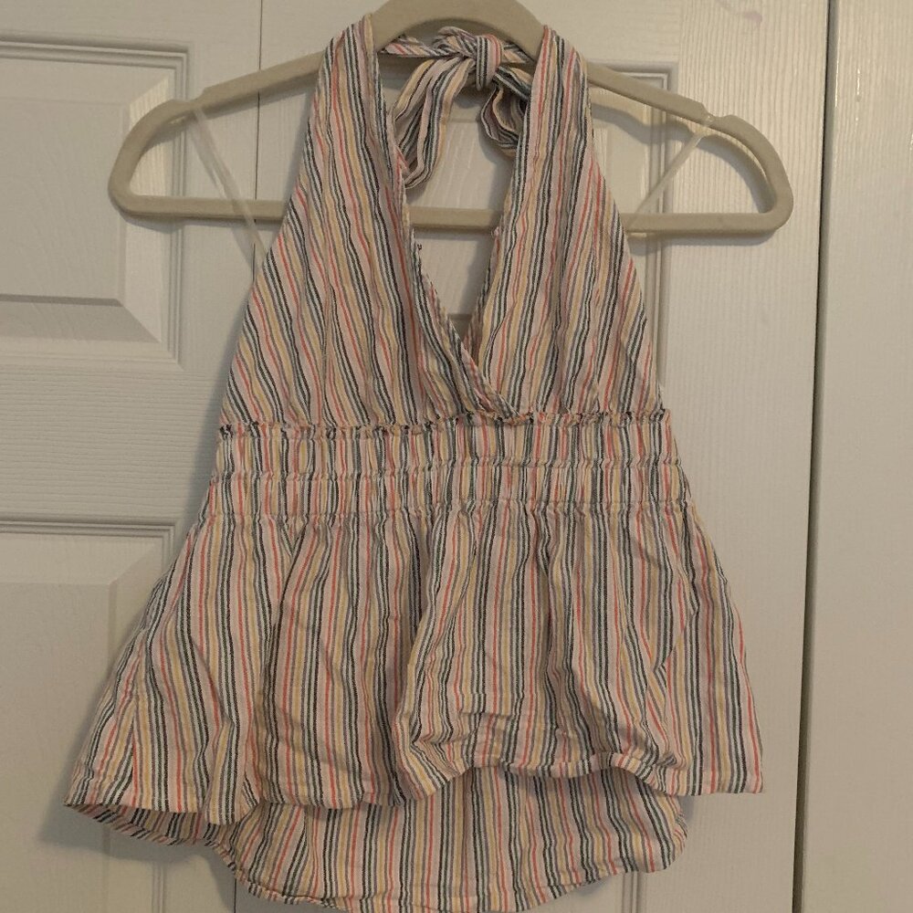 American Eagle Striped Halter Top